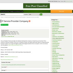 IT Service Provider Company - United Arab Emirates , United Arab Emirates