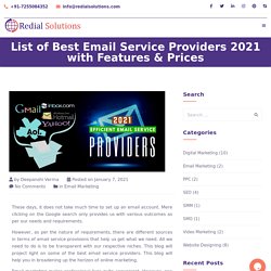List of Best Email Service Providers 2021 with Features & Price