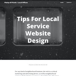 Tips For Local Service Website Design