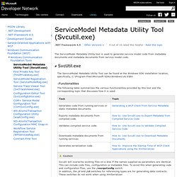 ServiceModel Metadata Utility Tool (Svcutil.exe)