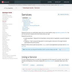 AngularJS: Developer Guide: Services