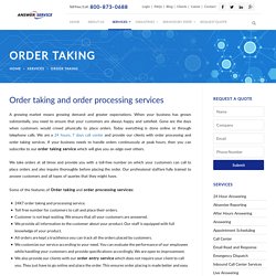 Hire Answering Service Online for Order Taking Services