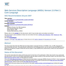 Web Services Description Language (WSDL) Version 2.0 Part 1: Core Language