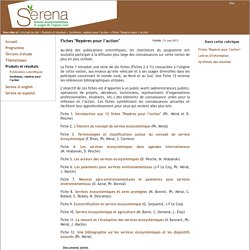 Serena - Services environnementaux et usages de l'espace rural - Fiches "Repères pour l'action"