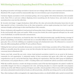 Web Hosting Services Is Expanding Reach Of Your Business-Know How?