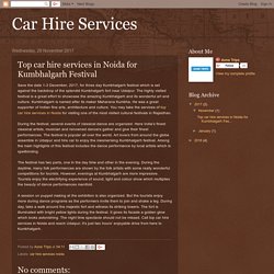 Car Hire Services: Top car hire services in Noida for Kumbhalgarh Festival