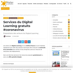 Services du Digital Learning gratuits #coronavirus