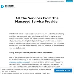 All The Services From The Managed Service Provider
