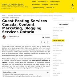 Guest Posting Services Canada, Content Marketing, Blogging Services Ontario
