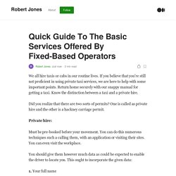 Quick Guide To The Basic Services Offered By Fixed-Based Operators