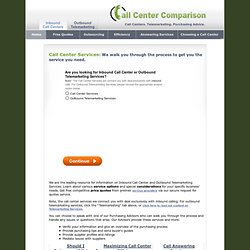 Compare Inbound Call Center Services & Outsourced Call Center Services - A Resource for Pricing, Resarch, Advice & M