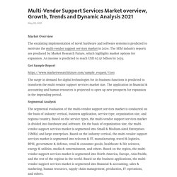 Multi-Vendor Support Services Market overview, Growth, Trends and Dynamic Analysis 2021 – Telegraph