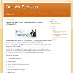 Outlook Services: Steps to Recover Outlook Password Online