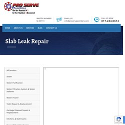 Sewer Slab Leak Repair Services