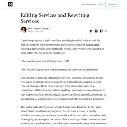 Editing Services and Rewriting Services - Sean Colangelo - Medium
