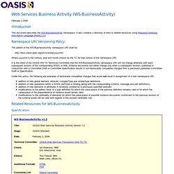 OASIS Web Services Business Activity Specification