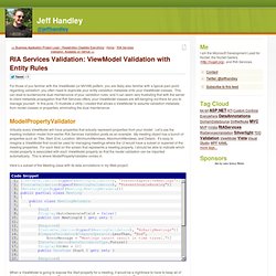 RIA Services Validation: ViewModel Validation with Entity Rules