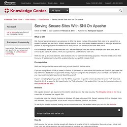 Serving Secure Sites With SNI On Apache