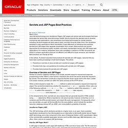Servlets and JSP Pages Best Practices