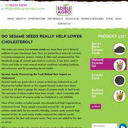 Sesame Seeds Really Help Lower Cholesterol
