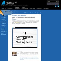 Session 6: Conversations Among Writing Peers: Video 11: Conversations Among Peer Writers