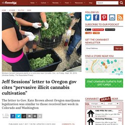 Jeff Sessions' letter to Oregon gov cites 'pervasive' illegal marijuana grows