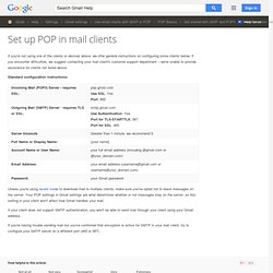 Configuring other mail clients - Gmail Help