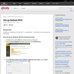 Set up Outlook 2010
