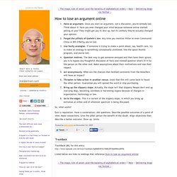 How to lose an argument online