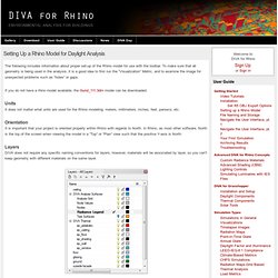 Setting Up a Rhino Model for Daylight Analysis - DIVA for Rhino