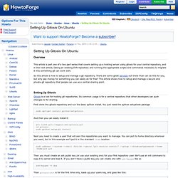 Setting Up Gitosis On Ubuntu