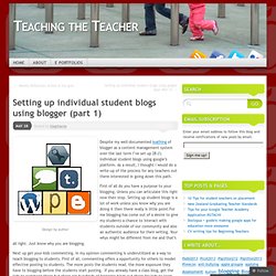 Setting up individual student blogs using blogger (part 1)