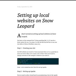 Setting up local websites on Snow Leopard - shapeshed
