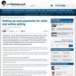 Setting up card payments for retail and online selling