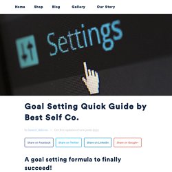 Goal Setting Quick Guide by Best Self Co. - BestSelf Blog