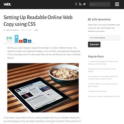 Setting Up Readable Online Web Copy using CSS