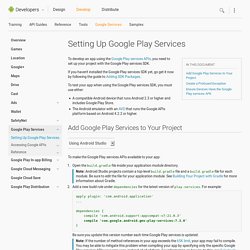 Set Up Google Play Services SDK