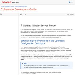 Setting Single Server Mode