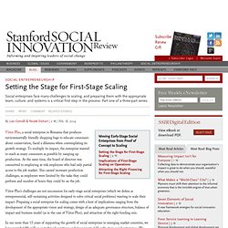 Setting the Stage for First-Stage Scaling