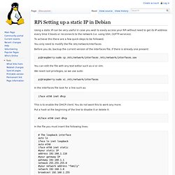 RPi Setting up a static IP in Debian