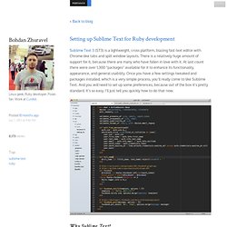 Setting up Sublime Text for Ruby development -