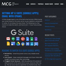 Setting Up G Suite (Google Apps) Email with cPanel
