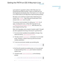 Setting the PATH on OS X Mountain Lion