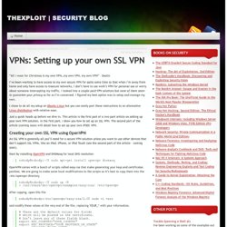 Setting up your own SSL VPN
