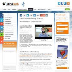 Locke's Goal Setting Theory - Understanding SMART - Goal Setting Tools from MindTools