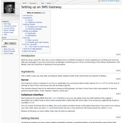 From X11Wiki Setting up an SMS Gateway - X11Wiki