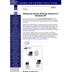 Setting Up Ad Hoc Wireless Network in Windows XP