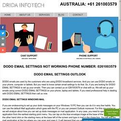 DODO Email Settings Outlook Phone: +61 261003579 Number.