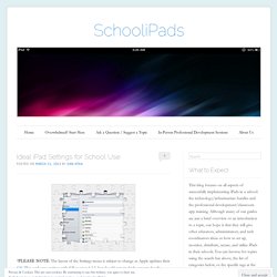 Ideal iPad Settings for School Use