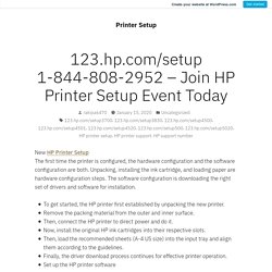 123.hp.com/setup 1-844-808-2952 – Join HP Printer Setup Event Today